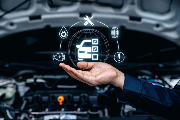 Mechanic performing brake and transmission repair in Tracy, CA.